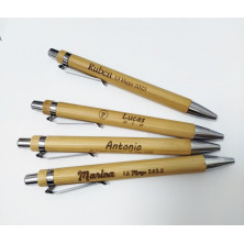 BOLIGRAFO BAMBÚ PERSONALIZADO GRABACIÓN LÁSER