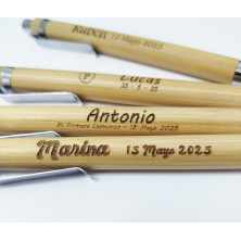 BOLIGRAFO BAMBÚ PERSONALIZADO GRABACIÓN LÁSER