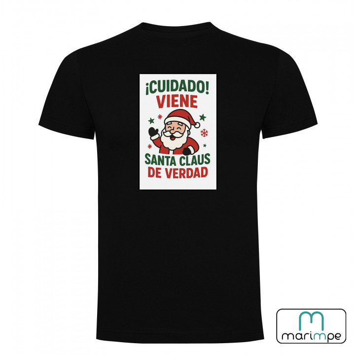 CAMISETA CUIDADO VIENE SANTA CLAUS