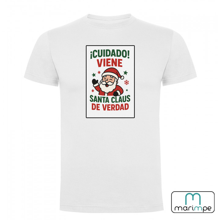CAMISETA CUIDADO VIENE SANTA CLAUS
