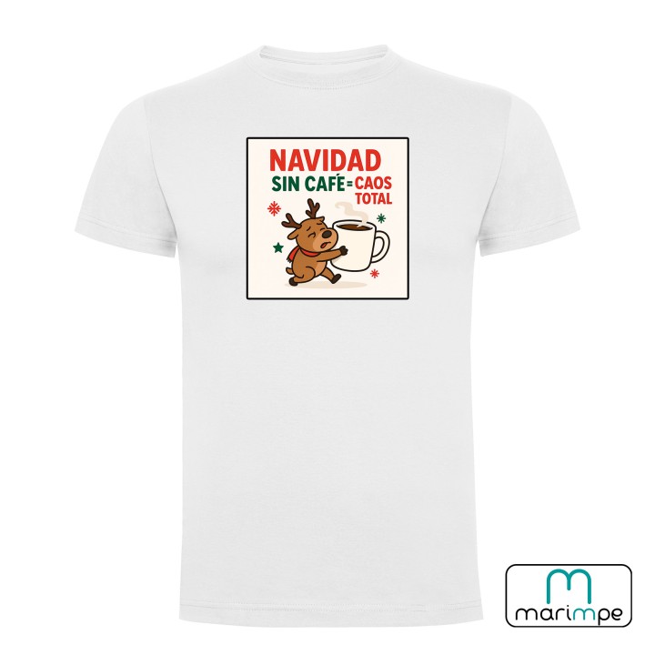 CAMISETA NAVIDAD SIN CAFÉ CAOS TOTAL