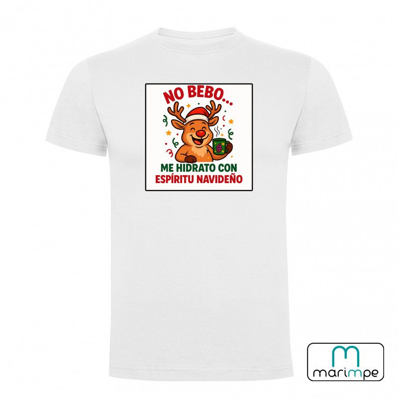 CAMISETA NO BEBO ME IDRATO CON ESPIRITU NAVIDEÑO