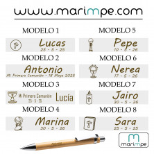 BOLIGRAFO BAMBÚ PERSONALIZADO GRABACIÓN LÁSER