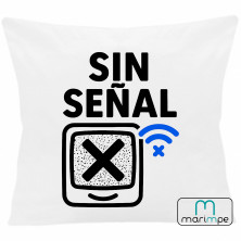 COJÍN SIN SEÑAL 40x40 cm color blanco con relleno incluido.