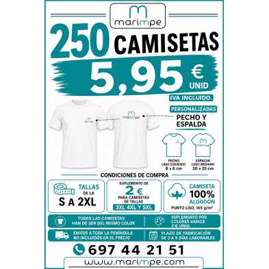 CAMISETA ALGODÓN PERSONALIZADA