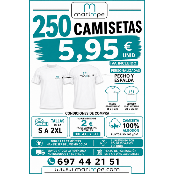CAMISETA ALGODÓN PERSONALIZADA
