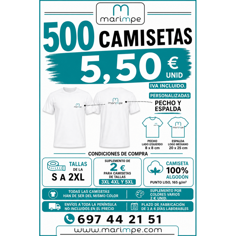 CAMISETA ALGODÓN PERSONALIZADA