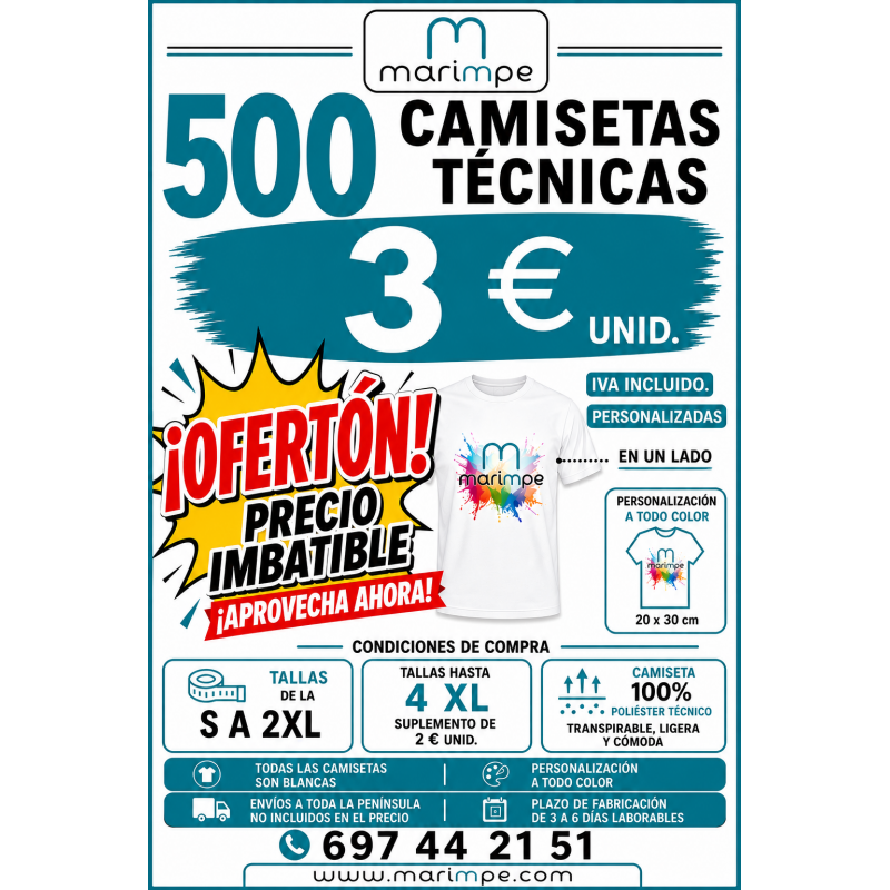 EL MEJOR PRECIO PARA TUS CAMISETAS TÉCNICAS
