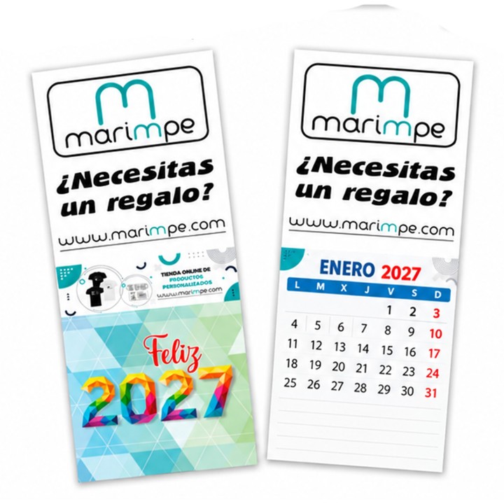 Calendario imantado nevera personalizado 10x15 con faldilla incluida.