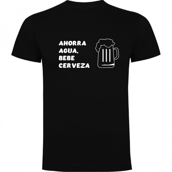 Camiseta frases "ahorra agua bebe cerveza