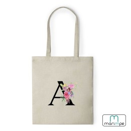 BOLSA LINO INICIALES FLORES.