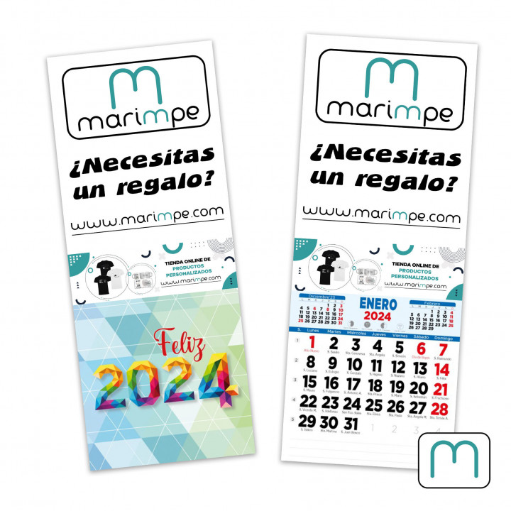 Calendario imantado nevera personalizado 10x15 con faldilla incluida.