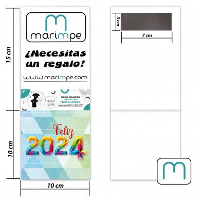 Calendario imantado nevera personalizado 10x15 con faldilla incluida.