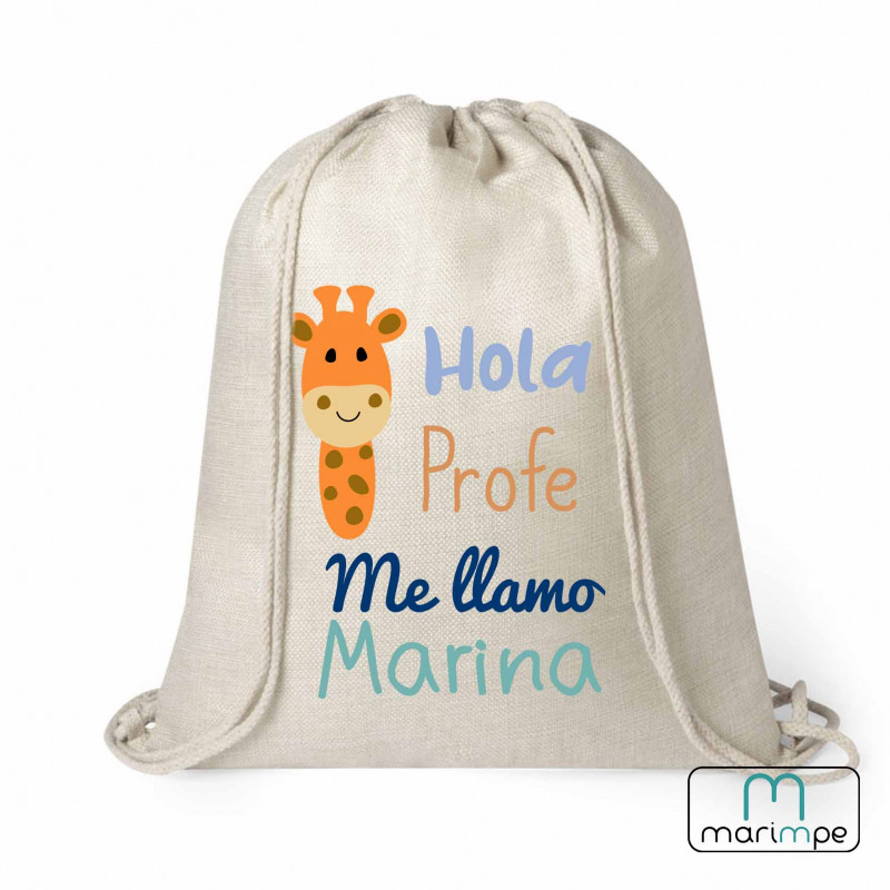 MOCHILA LINO "JIRAFA" (PERSONALIZABLE)
