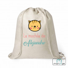 MOCHILA LINO GATITO (PERSONALIZABLE)