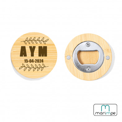 ABRIDOR BAMBÚ CON IMÁN (PERSONALIZABLE)