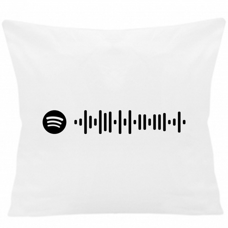 Cojín COJIN SPOTIFY  40x40 cm color blanco con relleno incluido.