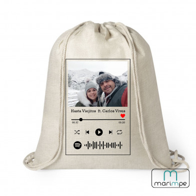 MOCHILA LINO "SPOTIFY FOTO " (PERSONALIZABLE)
