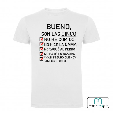 CAMISETA SON LAS CINCO Y NO HE COMIDO